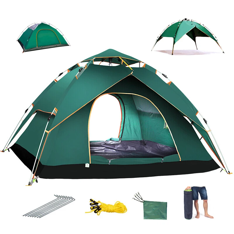 Double Layer Automatic Camping Tent Pop Up Easy To Set Up 3-4 Person Tent With Removable Rainfly For Sun Shelter,Travelling
Double Layer Automatic Camping Tent Pop Up Easy To Set Up 3-4 Person Tent With Removable Rainfly For Sun Shelter,Travelling