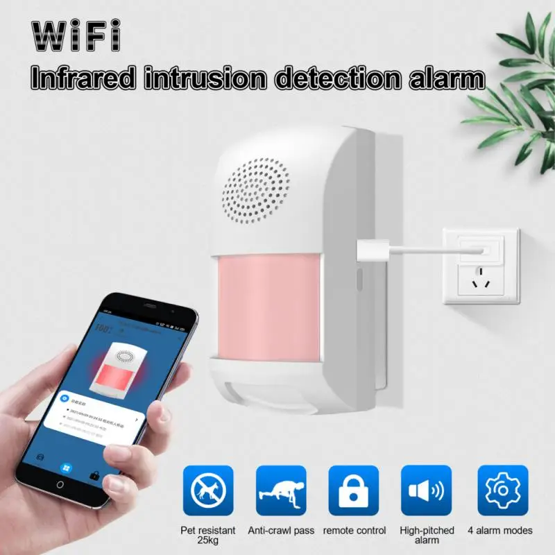 

WiFi Home Burglar Alarm System Motion Detector PIR Sensor Alarm Pet Immune Tuya Smart Life APP Remote Control Timing Arm Disarm