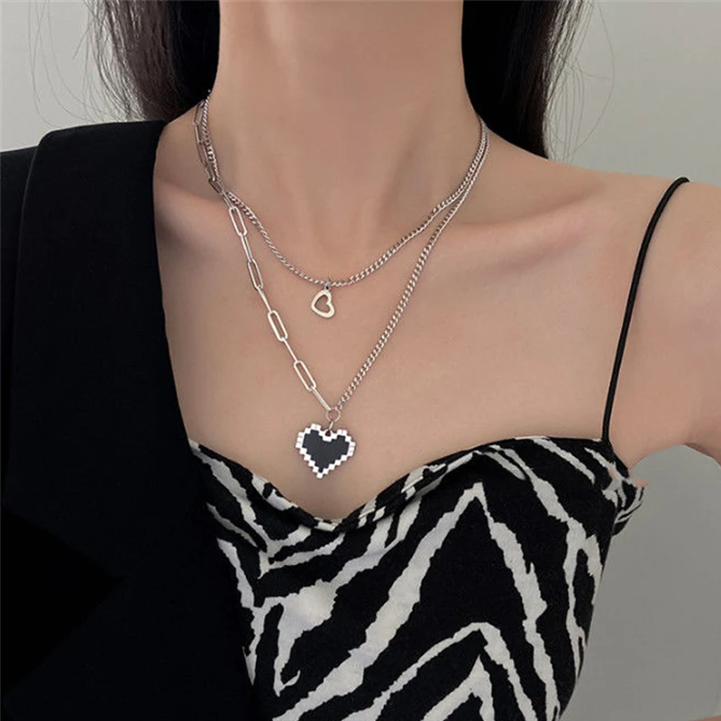 Trendy Heart Mosaic Pendant Necklace Hollow Heart Women Temperament Jewelry Choker Multi-layer Necklace Wedding Jewelry Gifts
Trendy Heart Mosaic Pendant Necklace Hollow Heart Women Temperament Jewelry Choker Multi-layer Necklace Wedding Jewelry Gifts