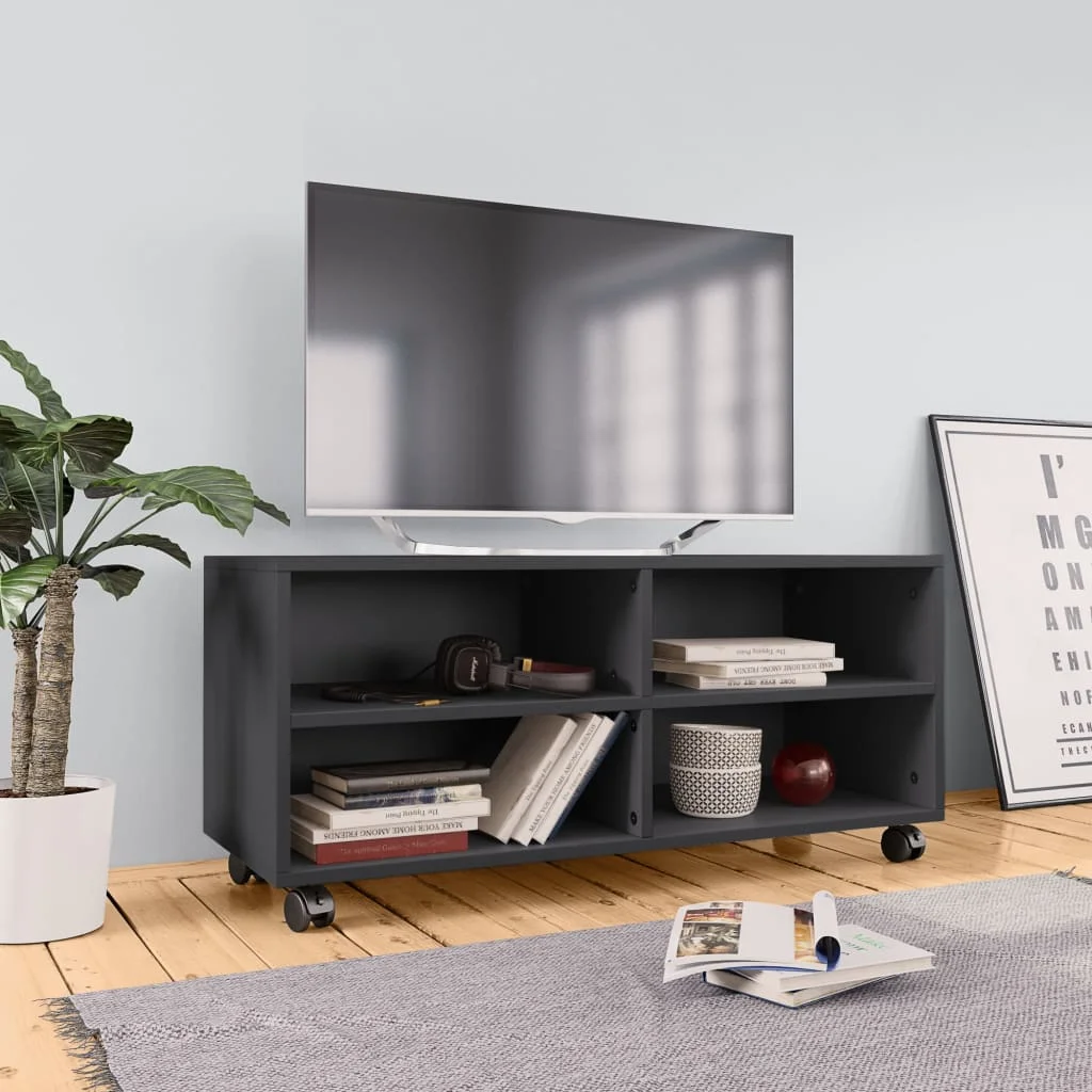 TV Media Console Television Entertainment Stands Cabinet Table with Castors Gray 35.4"x13.8"x13.8" Chipboard
TV Media Console Television Entertainment Stands Cabinet Table with Castors Gray 35.4"x13.8"x13.8" Chipboard