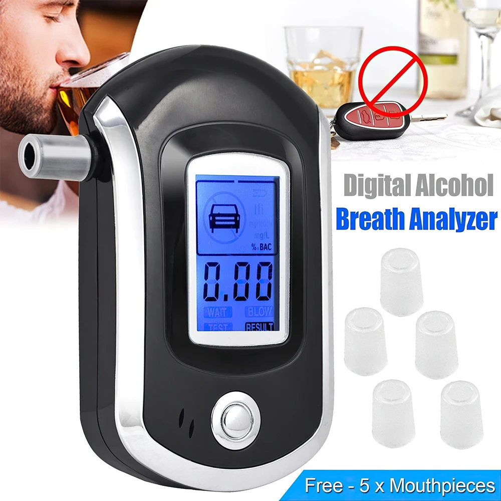 

LCD Screen Digital Breath Alcohol Analyzer Tester Mini Professional Police Breathalyzer Test Detector Drunk Driving Analyzer