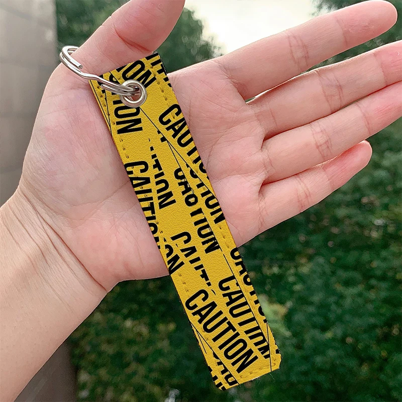Fashion Caution Custom Keychains Strap Keyring Hanging Holder Bag Car Wallet Trinket Keychain Hanging Bag Accessories 
Fashion Caution Custom Keychains Strap Keyring Hanging Holder Bag Car Wallet Trinket Keychain Hanging Bag Accessories