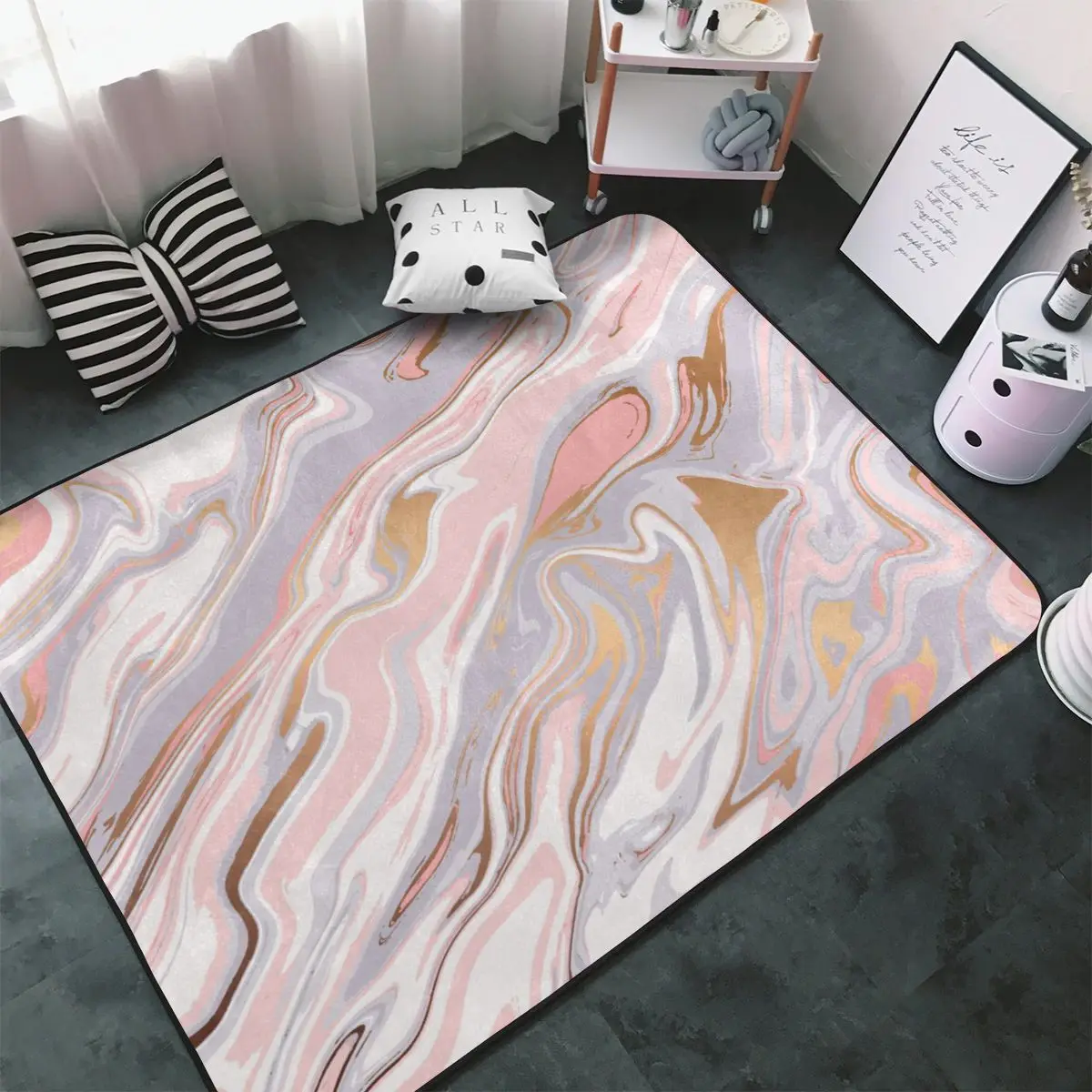 Pink And Gold Marble Carpet, Polyester Floor Mats Mats Personalized Doorway Everyday Birthday Gifts Mats Customizable
Pink And Gold Marble Carpet, Polyester Floor Mats Mats Personalized Doorway Everyday Birthday Gifts Mats Customizable