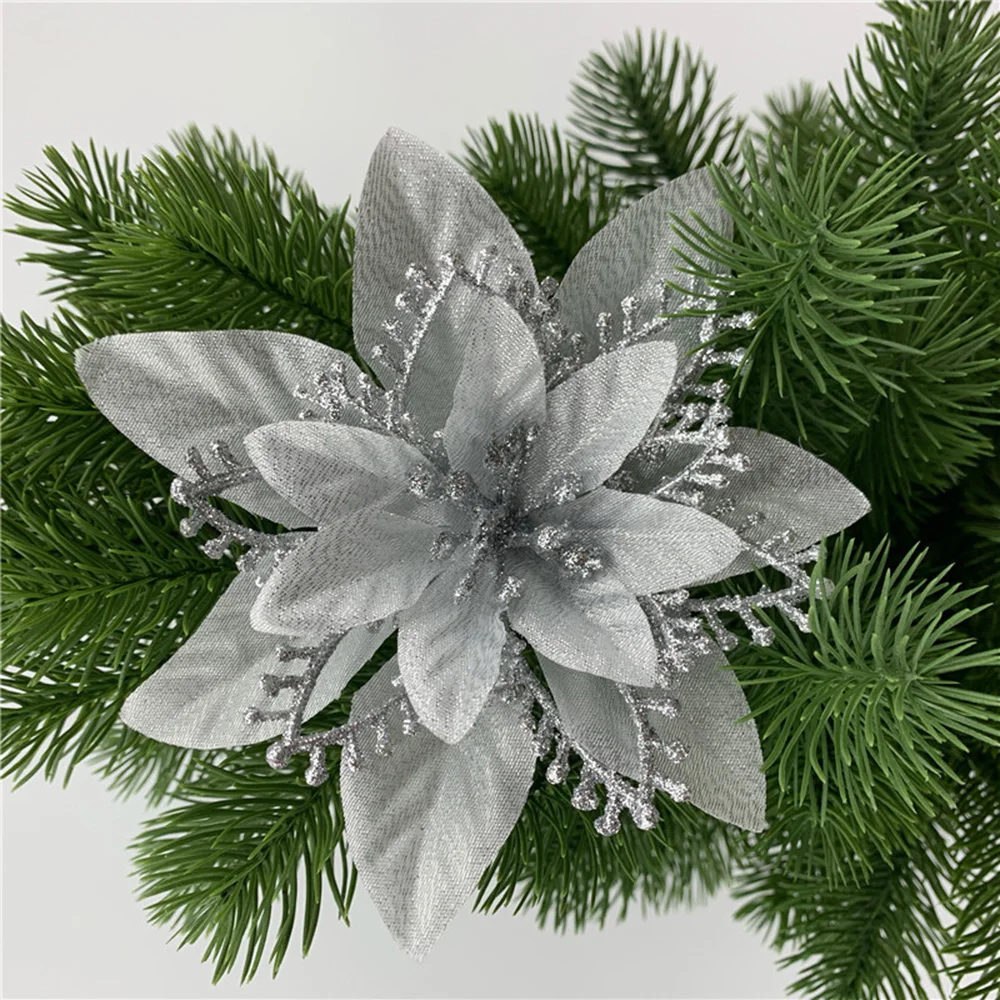 10pcs Christmas Flower Plastic Three-dimensional Simulation Glitter Flower Christmas Tree Pendent New Year Decorations 2022
10pcs Christmas Flower Plastic Three-dimensional Simulation Glitter Flower Christmas Tree Pendent New Year Decorations 2022