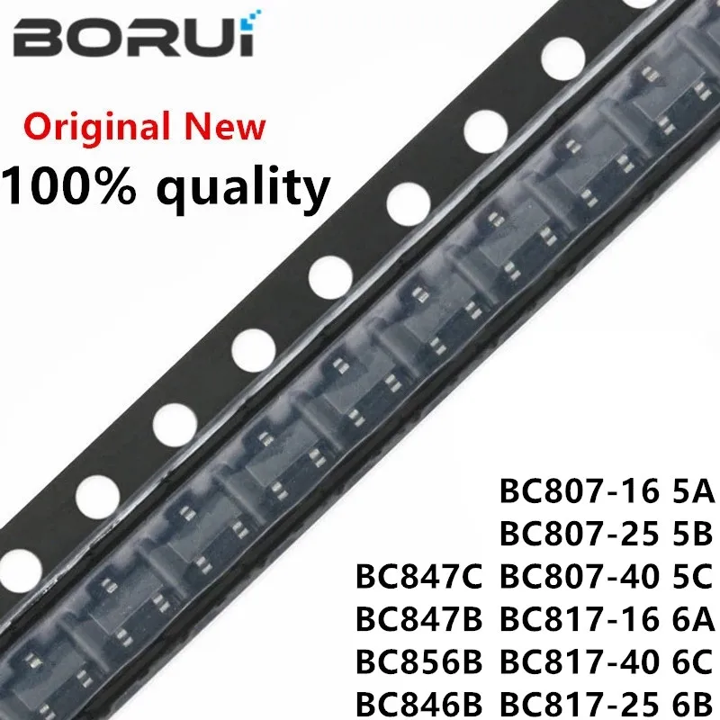100pcs BC807-16 5A BC807-25 5B BC807-40 5C BC817-16 6A BC817-40 6C BC817-25 6B BC847C 1G BC847B 1F BC856B 1B BC846B 3B SOT23
100pcs BC807-16 5A BC807-25 5B BC807-40 5C BC817-16 6A BC817-40 6C BC817-25 6B BC847C 1G BC847B 1F BC856B 1B BC846B 3B SOT23