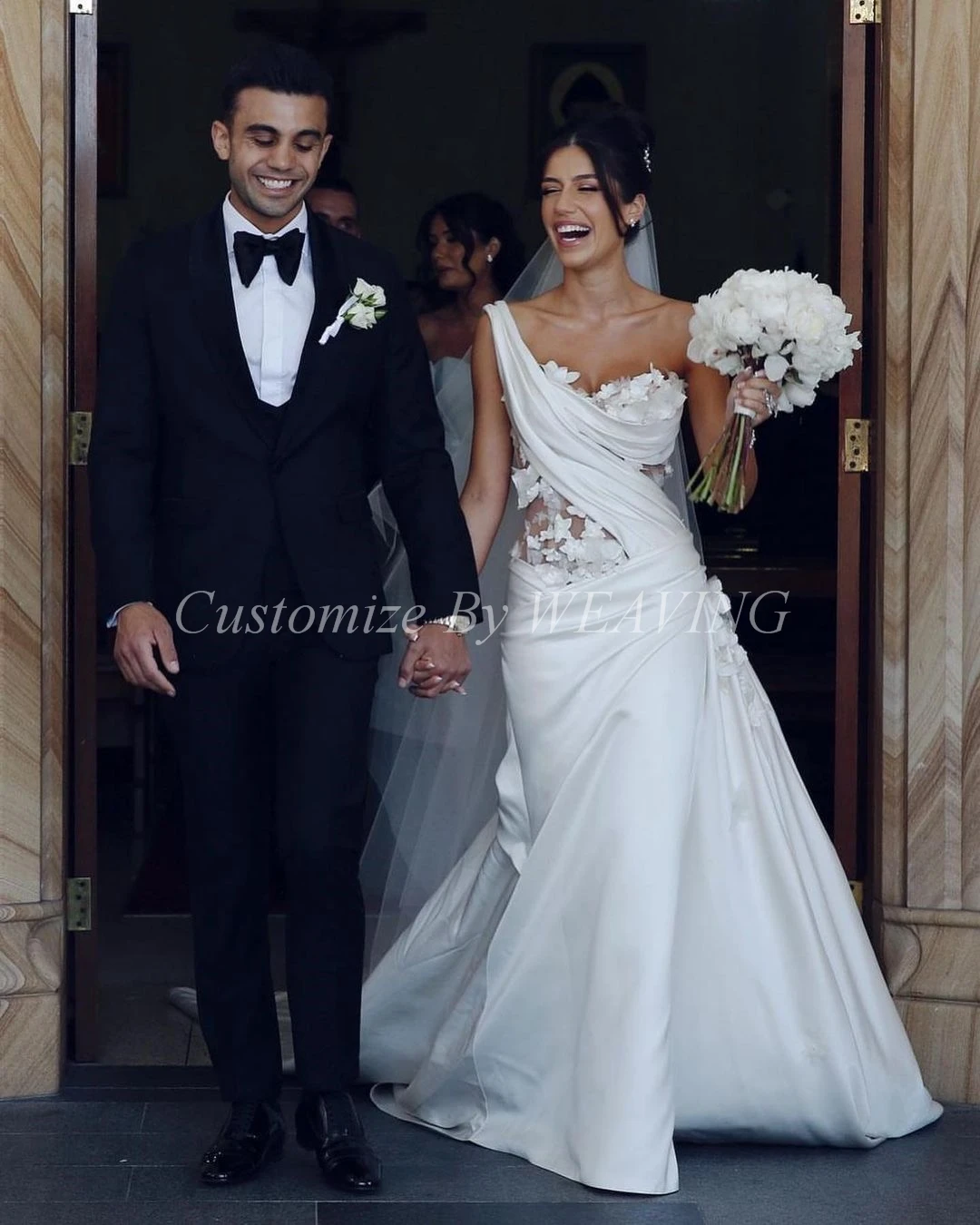 White Satin Long Wedding Dresses Mermaid One Shoulder Appliques Pleated Bridal Gowns Vestido De Novia 2023 Boda Elegante
White Satin Long Wedding Dresses Mermaid One Shoulder Appliques Pleated Bridal Gowns Vestido De Novia 2023 Boda Elegante