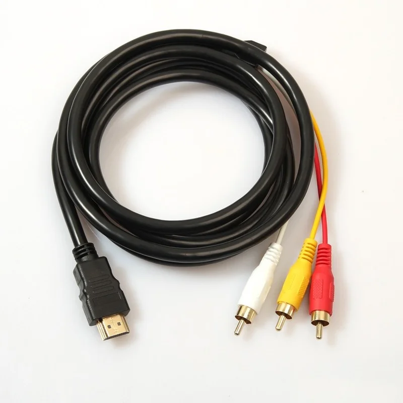 1.5M HDMI-compatible To 3 RCA Phono Red White Yellow Cable AV Audio Video Lead Universal
1.5M HDMI-compatible To 3 RCA Phono Red White Yellow Cable AV Audio Video Lead Universal