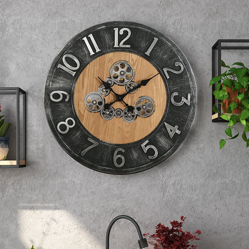Mechanical Style Dynamic Gear Wall Clock Retro Artificial Old Decorative Clock Living Room Wall Hangings Quartz Watch Ornaments
Mechanical Style Dynamic Gear Wall Clock Retro Artificial Old Decorative Clock Living Room Wall Hangings Quartz Watch Ornaments