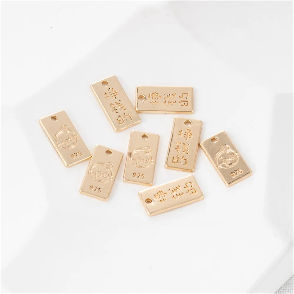 14k gold clad colorful engraved 925 tag 13*6mm charm diy bracelet necklace small pendant pendant jewelry accessories
14k gold clad colorful engraved 925 tag 13*6mm charm diy bracelet necklace small pendant pendant jewelry accessories