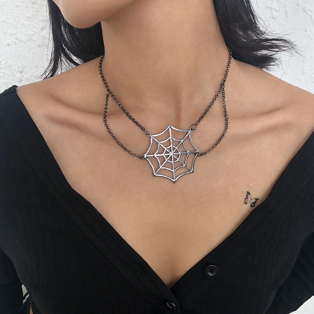 Fashion Funny Stainless Steel Spider Web Pendant Necklace For Women Alloy Gothic Halloween Party Jewelry Accessories
Fashion Funny Stainless Steel Spider Web Pendant Necklace For Women Alloy Gothic Halloween Party Jewelry Accessories