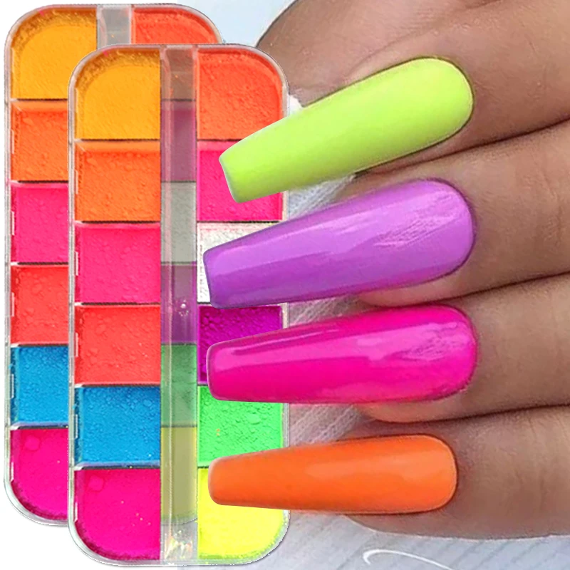 12 Grids Fluorescent Neon Pigment Nail Glitter Powder Colorful Nail Art Charming Dust Manicure Nail Paillettes Decoration
12 Grids Fluorescent Neon Pigment Nail Glitter Powder Colorful Nail Art Charming Dust Manicure Nail Paillettes Decoration