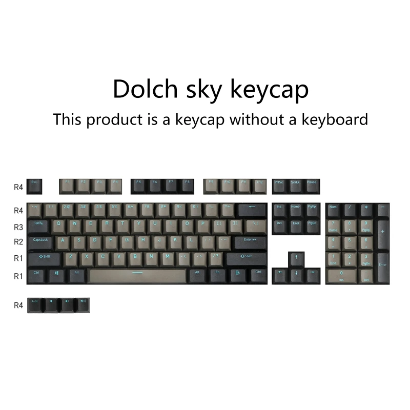 

Dolch Sky PBT Keycap Set Two-color Injection Blue Font 87 104 108 Black Gray Cherry Profile Mechanical Keyboard Keycaps