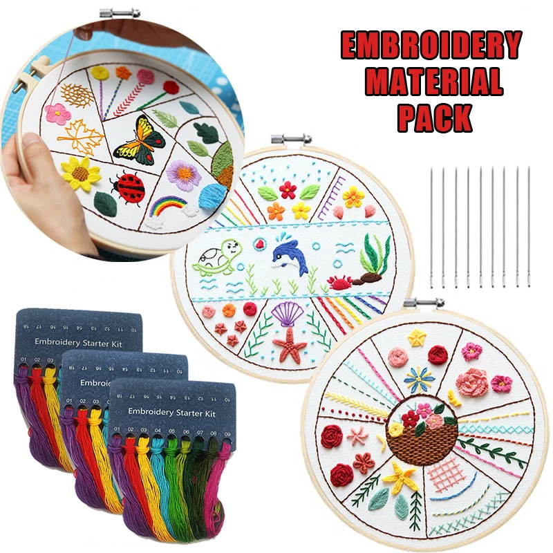 

Beginners Embroidery Kit Cross Stitch Kit Art Craft Handy Sewing Embroidery Starter Kit Basic Embroidery Diy Stitch Practice