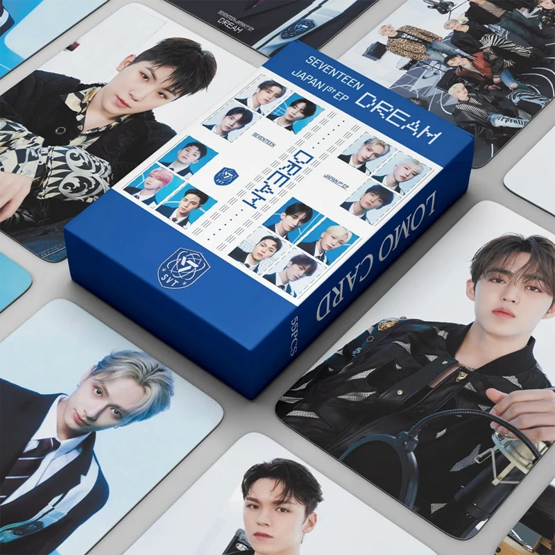 55PCS/Set KPOP Idol SEVENTEEN New Album EP DREAM Photo Cards Double Side Collection Photocard Self Made LOMO Card for Fans
55PCS/Set KPOP Idol SEVENTEEN New Album EP DREAM Photo Cards Double Side Collection Photocard Self Made LOMO Card for Fans