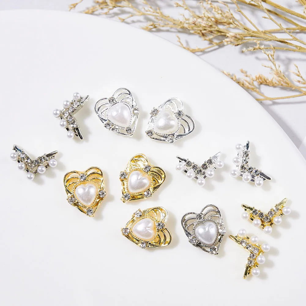 10 Pcs Pearl Series Nail Decorations Gold/Silver V Shape Nail Accessories for DIY Pearls Rhinestones Heart Decor Gilrs Nails #¥*
10 Pcs Pearl Series Nail Decorations Gold/Silver V Shape Nail Accessories for DIY Pearls Rhinestones Heart Decor Gilrs Nails #¥*