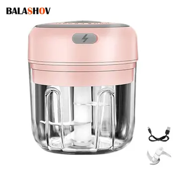250ML Wireless Electric Garlic Press USB Household Portable Garlic Device Mini Meat Grinder Baby Complementary Food Mixer