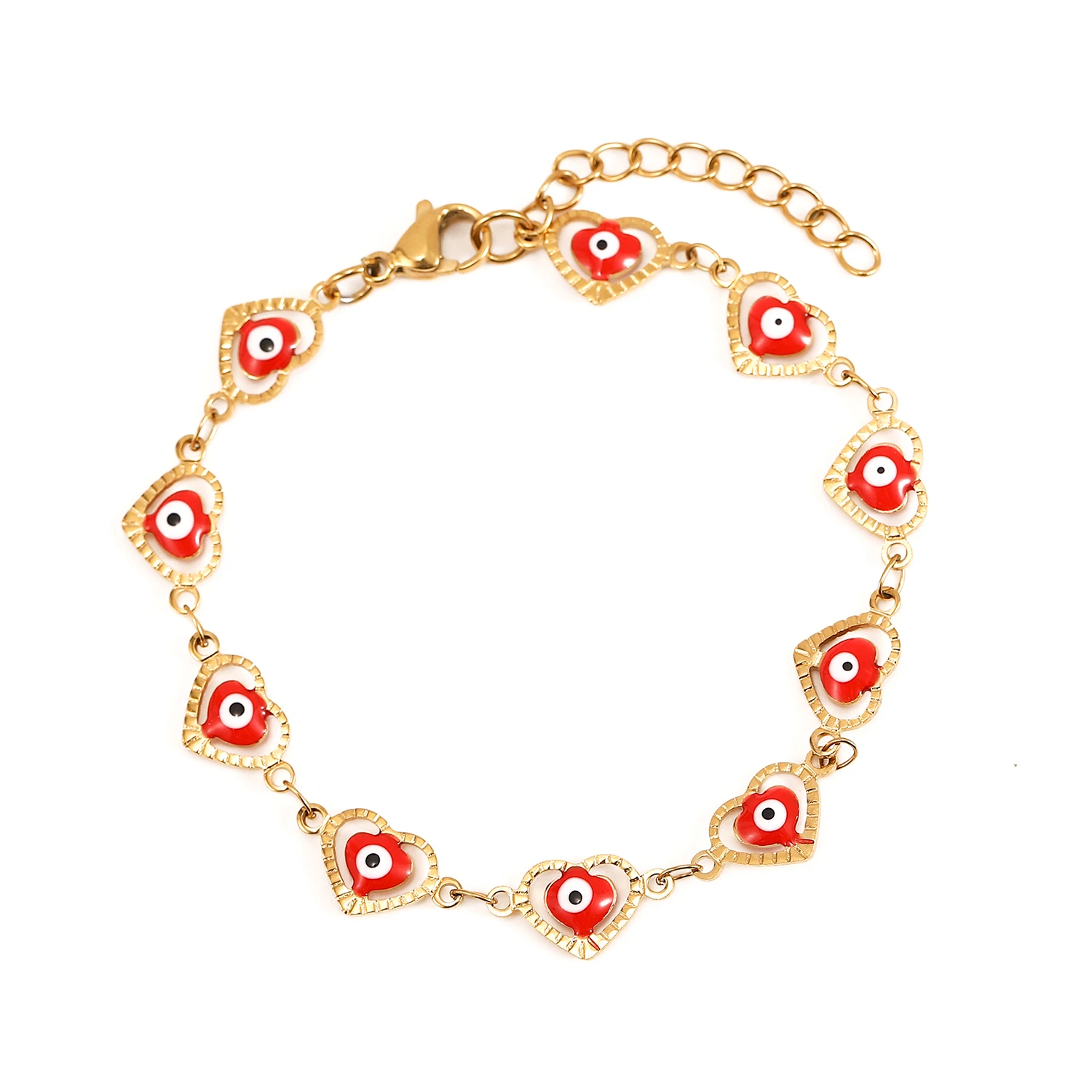 Stainless Steel Chain Bracelets For Man Women Gold Silver Color Lucky Heart Evil Eye Bracelet & Bangle Festival Jewelry Anklets 
Stainless Steel Chain Bracelets For Man Women Gold Silver Color Lucky Heart Evil Eye Bracelet & Bangle Festival Jewelry Anklets