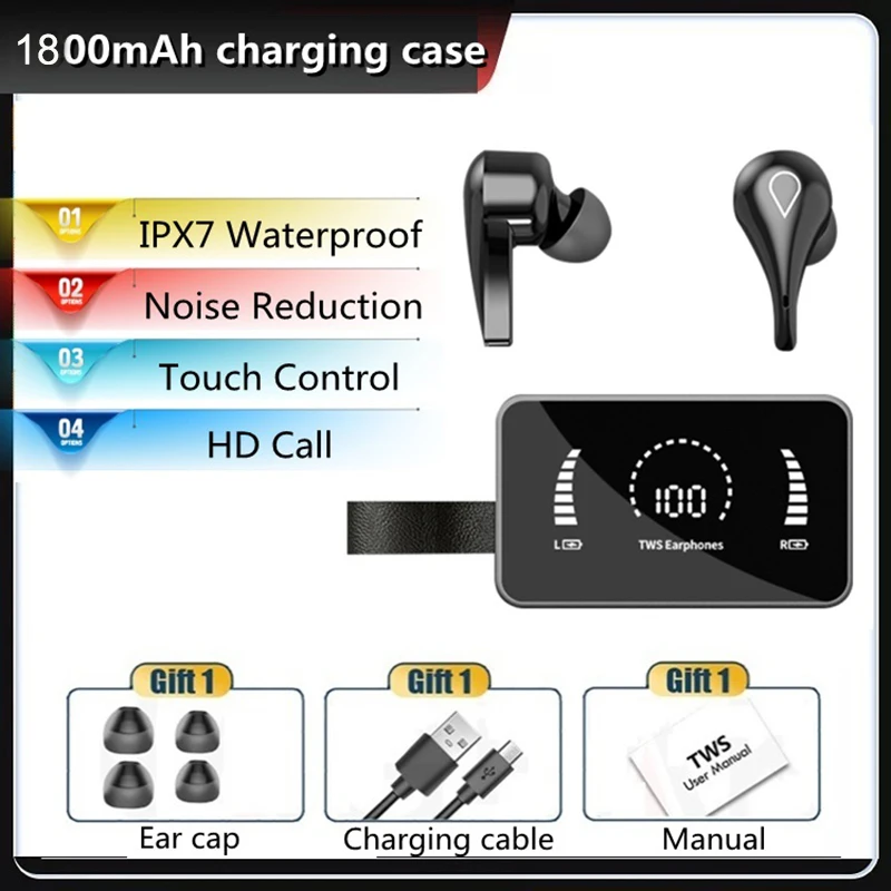 Original TWS Wireless Earphone Bluetooth 5.0 Mirror Screen Dual Stereo Noise Reduction Bass Touch Control Long Standby
Original TWS Wireless Earphone Bluetooth 5.0 Mirror Screen Dual Stereo Noise Reduction Bass Touch Control Long Standby