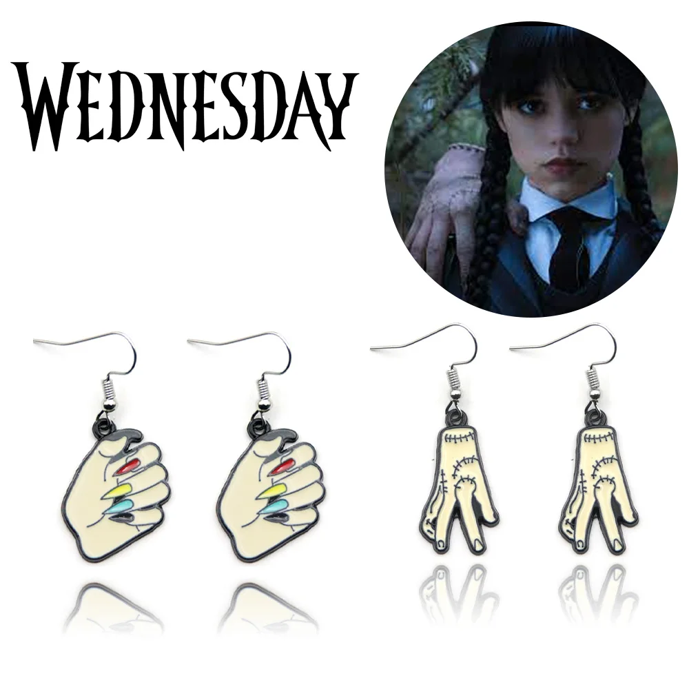 Movie Wednesday Addams Stud Earring Gothic Punk Severed Hand Metal Earrings for Women Cosplay Jewelry Accessories
Movie Wednesday Addams Stud Earring Gothic Punk Severed Hand Metal Earrings for Women Cosplay Jewelry Accessories