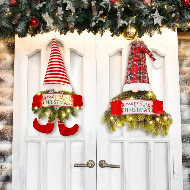 Christmas Wreath Festive Front Door Decoration Glowing Gnome Doll with Party Scene Props for Indoor Realistic Colors Wreath
Christmas Wreath Festive Front Door Decoration Glowing Gnome Doll with Party Scene Props for Indoor Realistic Colors Wreath