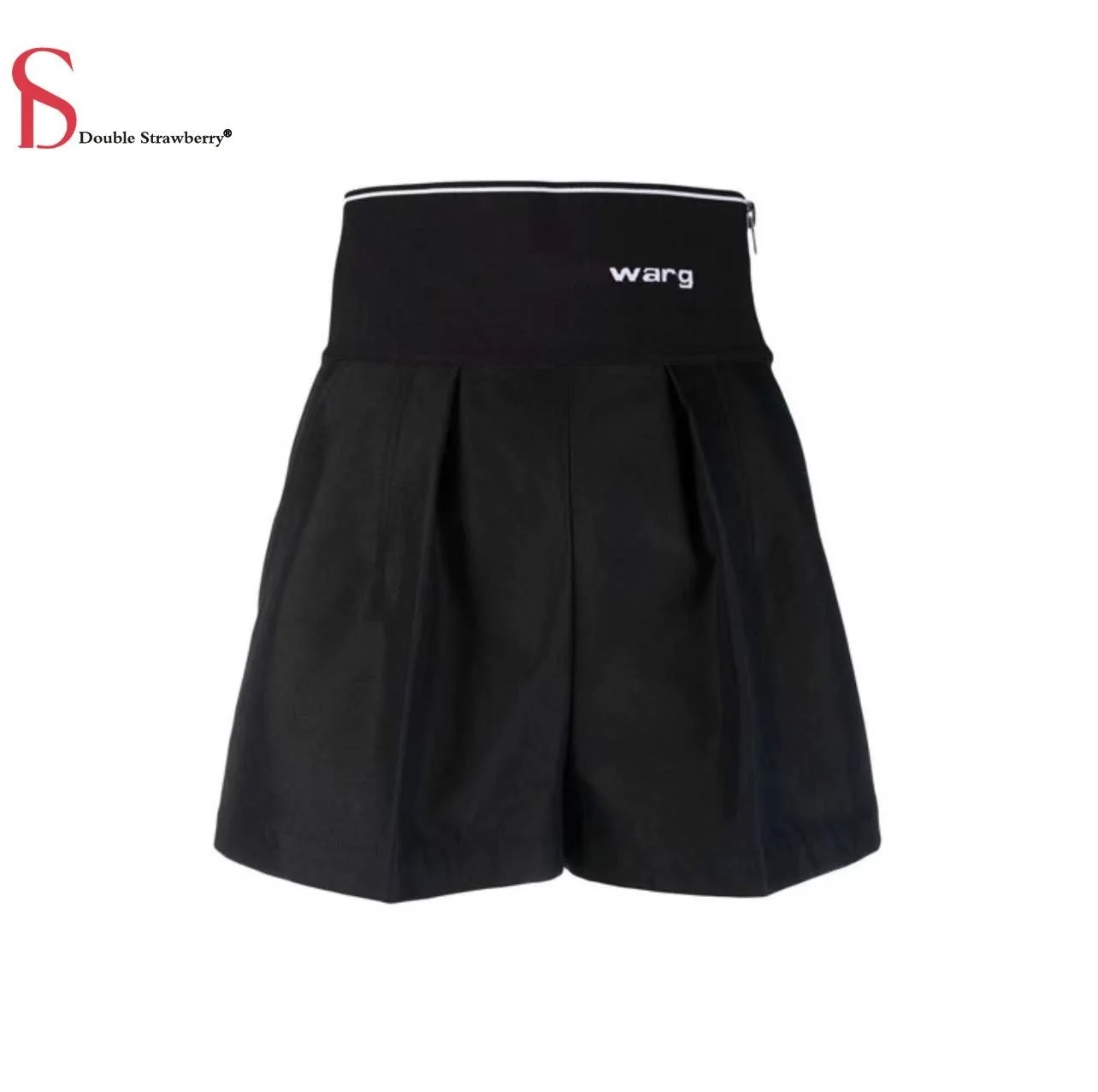 

AW Shorts Wang Women's Little Black Pants Elastic Belt Slim Letter High Waist Shorts Casual Loose A-line Wide Leg Pants Skirt