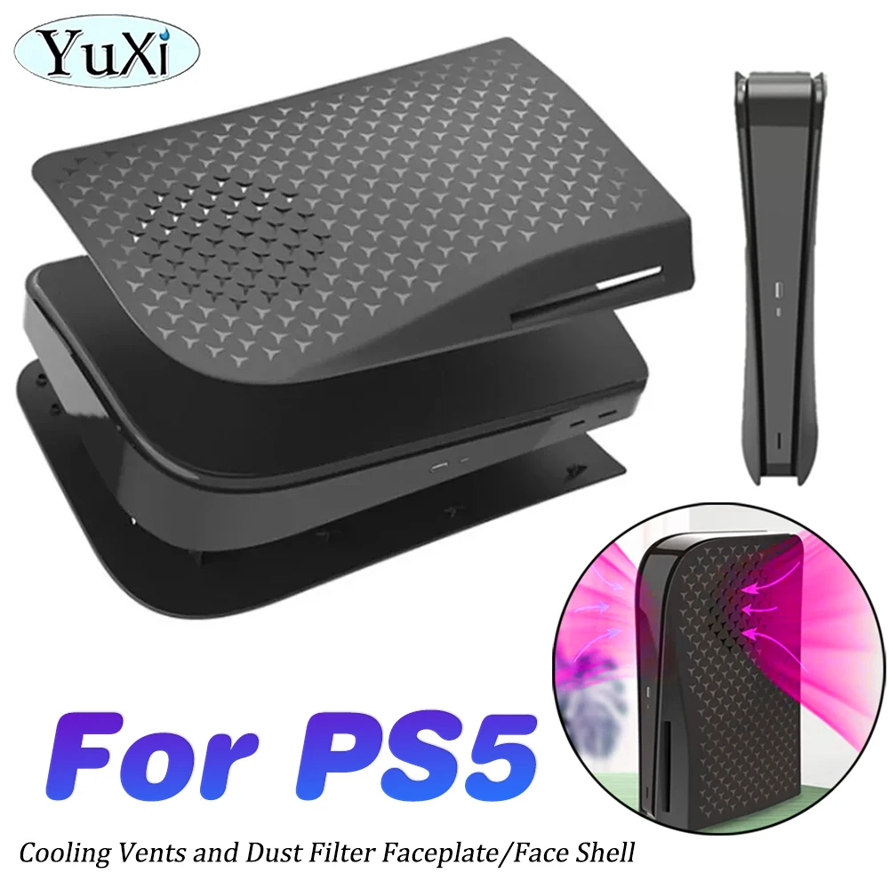 1Pcs For PS5 Faceplate Cooling Vents & Dust Filter For Playstation 5 Console Side Plate Cover Replacement Face Shell ABS Case 
1Pcs For PS5 Faceplate Cooling Vents & Dust Filter For Playstation 5 Console Side Plate Cover Replacement Face Shell ABS Case