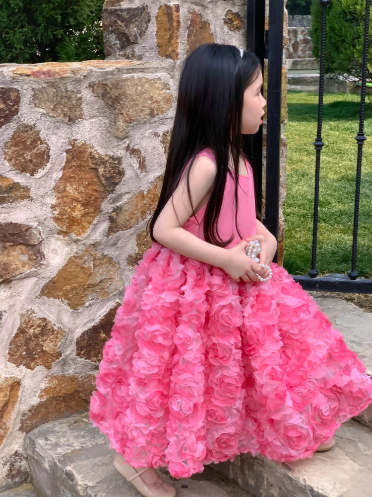 2023 Summer Kids Clothes Girls' Korean Version Sleeveless Pink Sweet Wedding Party Princess Dress Girls 3D Flower Long Dresses
2023 Summer Kids Clothes Girls' Korean Version Sleeveless Pink Sweet Wedding Party Princess Dress Girls 3D Flower Long Dresses