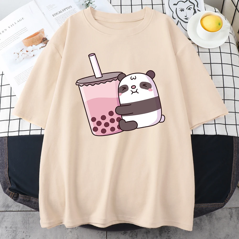 Womens T-Shirt Cute Panda Love Milk Tea Print Clothes Femalesfashion Plus Size Short Sleeve Kawaii Animal 2022 New Lady Tshirts
Womens T-Shirt Cute Panda Love Milk Tea Print Clothes Femalesfashion Plus Size Short Sleeve Kawaii Animal 2022 New Lady Tshirts