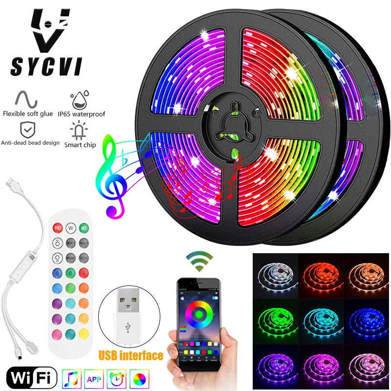 LED Strip Light USB Bluetooth RGB 5V LED RGB Lights Flexible LED Lamp Tape Ribbon RGB TV Desktop Screen BackLight Diode Tape
LED Strip Light USB Bluetooth RGB 5V LED RGB Lights Flexible LED Lamp Tape Ribbon RGB TV Desktop Screen BackLight Diode Tape