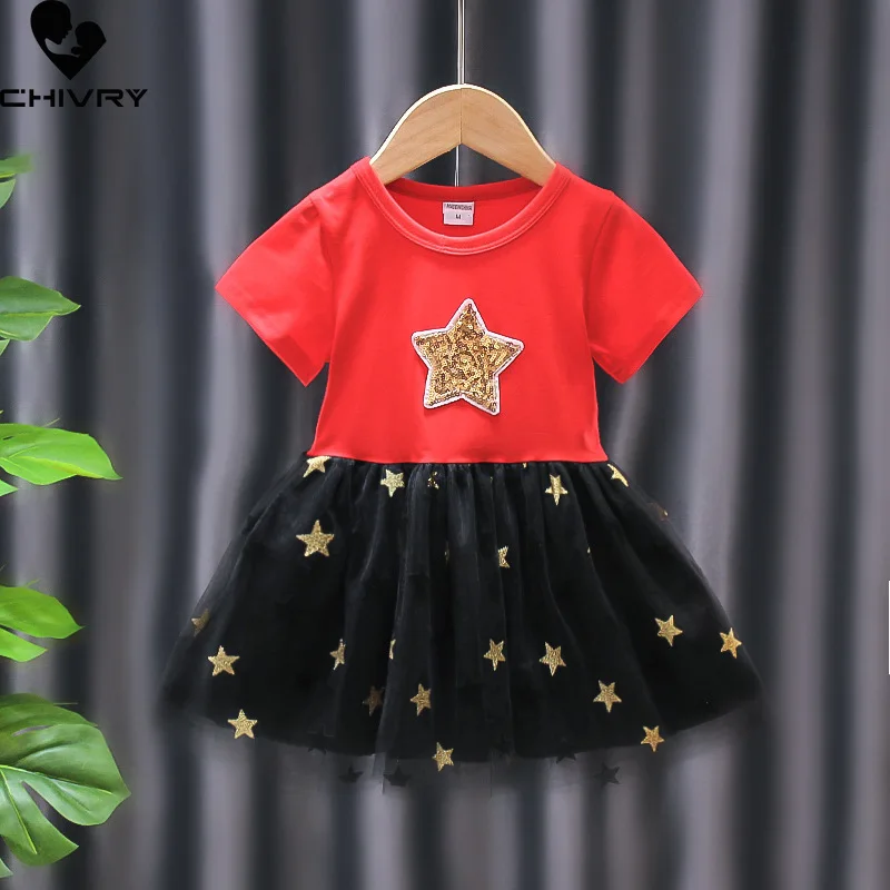 Girls Dresses Summer 2022 Kids Baby Girls Short Sleeve O-neck Gauze Patchwork A-line Dress Fashion Star Print Princess Dresses
Girls Dresses Summer 2022 Kids Baby Girls Short Sleeve O-neck Gauze Patchwork A-line Dress Fashion Star Print Princess Dresses