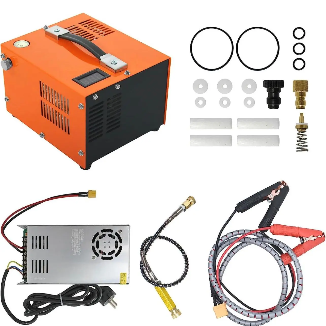 PCP pump PCP 12V 4500Psi 300Bar portable PCP air compressor high-pressure pump with transformer color bullet storage tank
PCP pump PCP 12V 4500Psi 300Bar portable PCP air compressor high-pressure pump with transformer color bullet storage tank