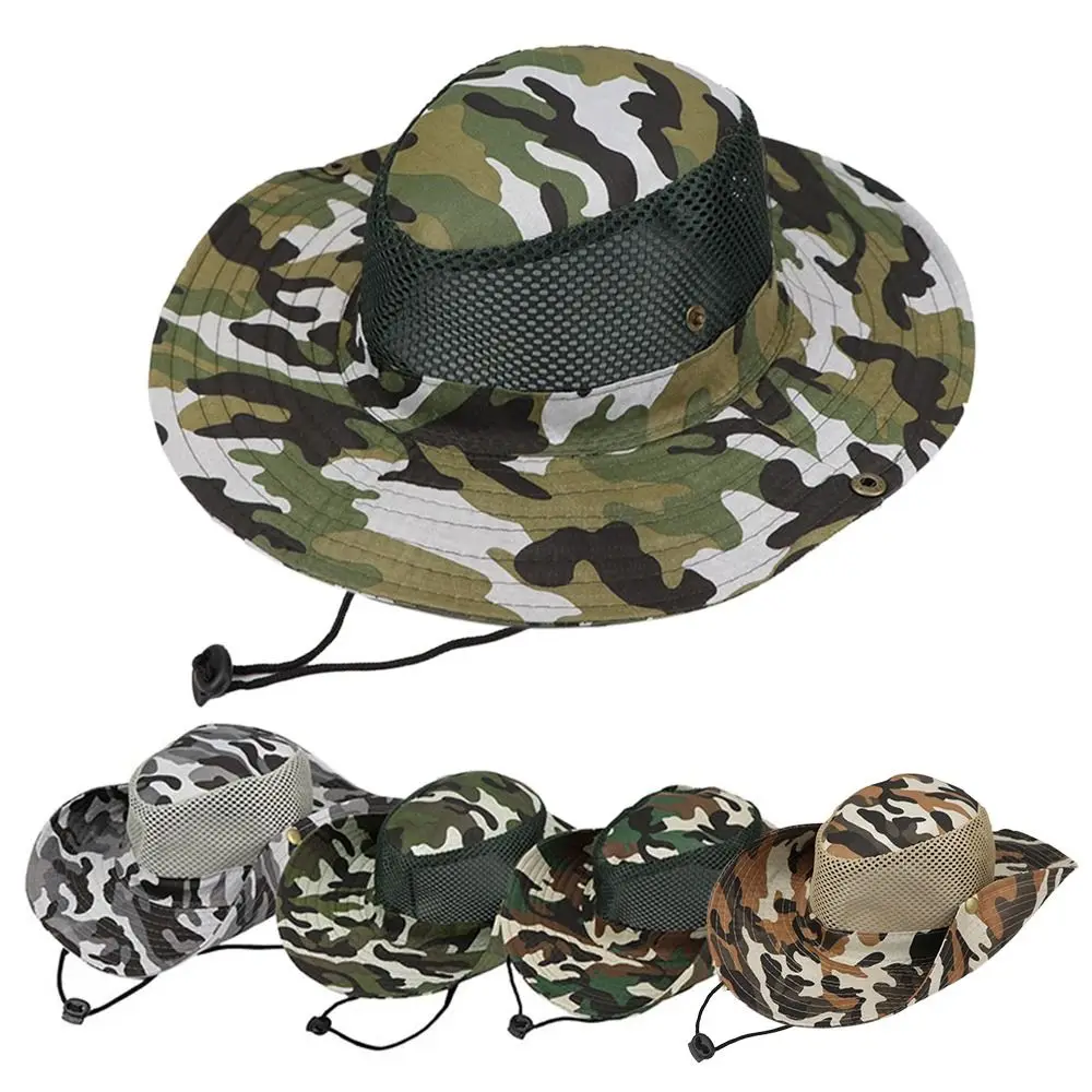 Outdoor Fishing Breathable Camouflage Wide Brim Sun Protection Sun Visor Hat Bucket Hat Hiking Cap 
Outdoor Fishing Breathable Camouflage Wide Brim Sun Protection Sun Visor Hat Bucket Hat Hiking Cap