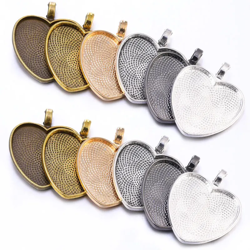 10pcs/lot 25mm Heart Pendant Cabochon Base Trays Charms For Making Necklaces Keychains DIY Jewelry Findings Crafts Accessories
10pcs/lot 25mm Heart Pendant Cabochon Base Trays Charms For Making Necklaces Keychains DIY Jewelry Findings Crafts Accessories
