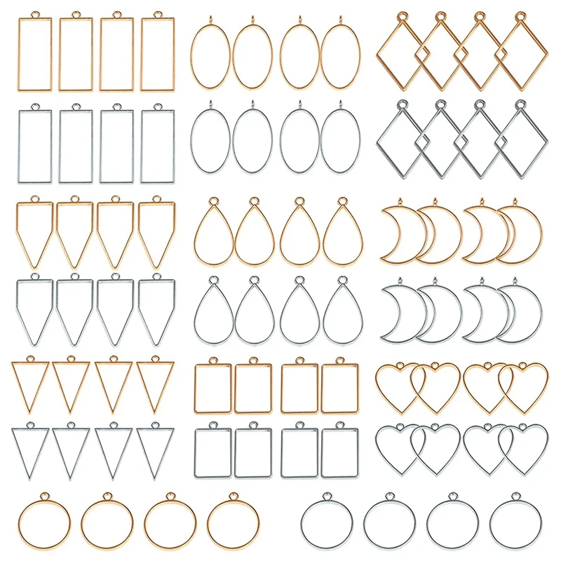 80 PCS Assorted Open Metal Bezels For Resin Pressed Frame Charms Earring And Necklaces Making Frames (Gold And Silver)
80 PCS Assorted Open Metal Bezels For Resin Pressed Frame Charms Earring And Necklaces Making Frames (Gold And Silver)