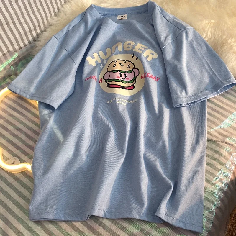 Ins Super Cute Cartoon Burger Kawaii Woman T shirts Pure Cotton Material Short Sleeve Tees Tops Harajuku tshirts women clothes
Ins Super Cute Cartoon Burger Kawaii Woman T shirts Pure Cotton Material Short Sleeve Tees Tops Harajuku tshirts women clothes