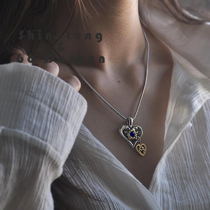 S925 Sterling Silver Vintage Distressed Heart and Crown Pendant Necklace Ladies Sweater Clavicle Chain High Quality Jewelry Gift
S925 Sterling Silver Vintage Distressed Heart and Crown Pendant Necklace Ladies Sweater Clavicle Chain High Quality Jewelry Gift