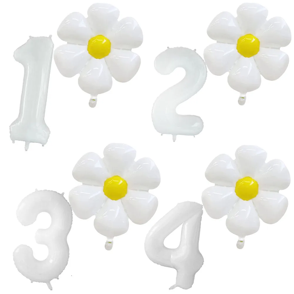 32inch White Number and Daisy Flower Balloons Set Large Foil Mylar Balloons Birthday Decoration Wedding Giant Daisy Balloons
32inch White Number and Daisy Flower Balloons Set Large Foil Mylar Balloons Birthday Decoration Wedding Giant Daisy Balloons