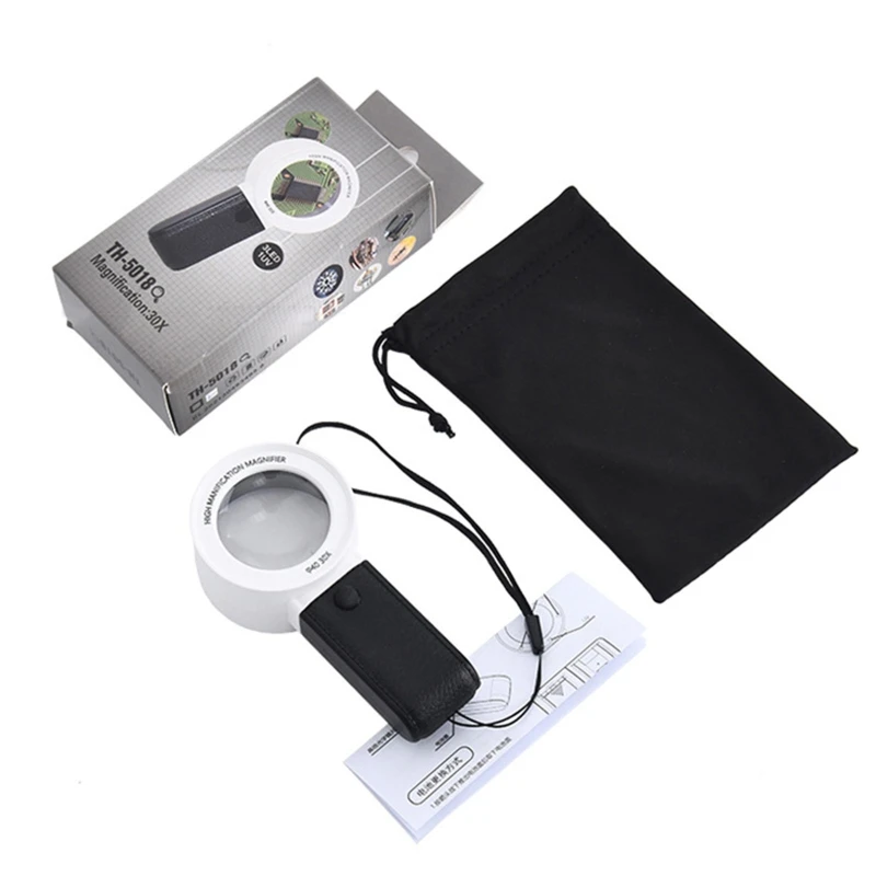 K1KA Magnifying Glass 30X 3 White LED & 1 Purple LED Magnifier Handheld Magnifying Glass with light for Reading Hobbies Gift
K1KA Magnifying Glass 30X 3 White LED & 1 Purple LED Magnifier Handheld Magnifying Glass with light for Reading Hobbies Gift