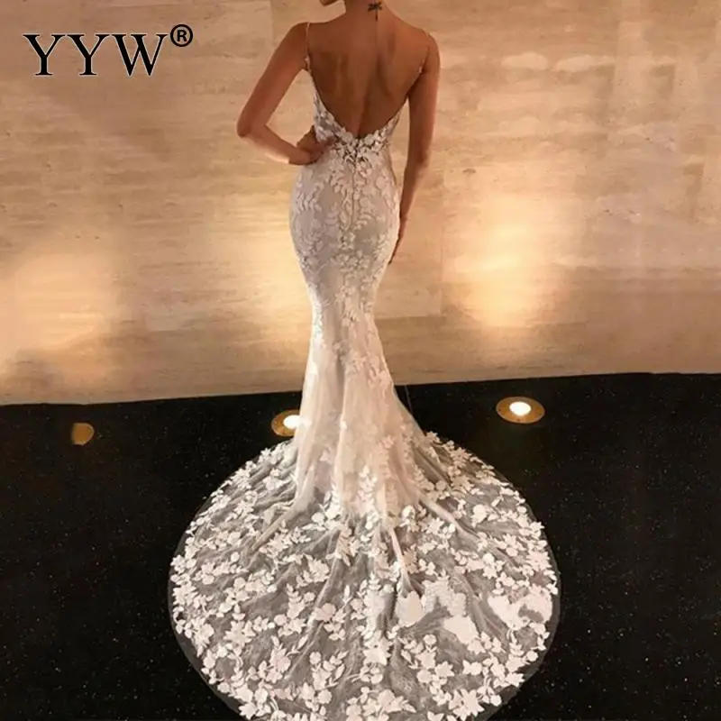 Women Sexy V-neck Floral Lace Boho Wedding Dresses Mermaid Spaghetti Straps Embroidered Bridal Gowns Evening Vestidos 2022 Y2K
Women Sexy V-neck Floral Lace Boho Wedding Dresses Mermaid Spaghetti Straps Embroidered Bridal Gowns Evening Vestidos 2022 Y2K