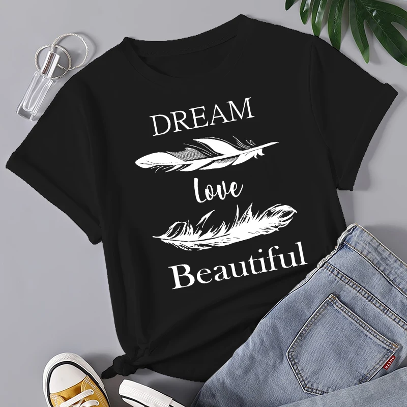 Женская футболка с коротким рукавом и принтом, в стиле Харадзюку 
Женская футболка с коротким рукавом и принтом, в стиле Харадзюку