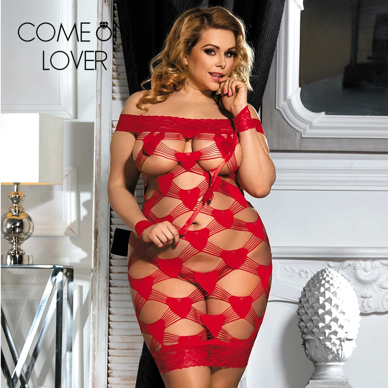 Comeonlover Off Shoulder Lace Sexy Nightgown Heart Hollow Out Lingerie Bodystocking Plus Size Seamless Nightdress With Handcuffs
Comeonlover Off Shoulder Lace Sexy Nightgown Heart Hollow Out Lingerie Bodystocking Plus Size Seamless Nightdress With Handcuffs