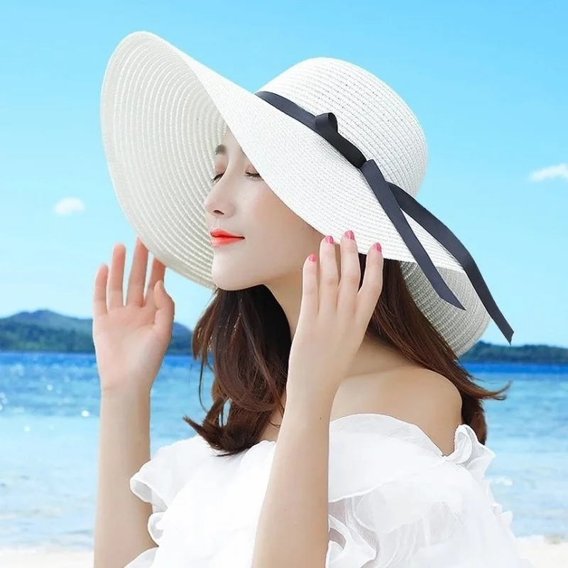 Summer Wide Brim Straw Hats Big Sun Hats For Women UV Protection Panama floppy Beach white Hats Ladies bow hat chapeau femme
Summer Wide Brim Straw Hats Big Sun Hats For Women UV Protection Panama floppy Beach white Hats Ladies bow hat chapeau femme