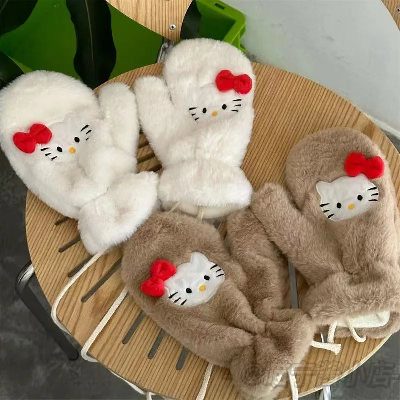 Теплые перчатки Sanrio Kawaii Hello Kitty зимние двухслойные утолщенные плюшевые аниме перчатки подарок на Рождество
Теплые перчатки Sanrio Kawaii Hello Kitty зимние двухслойные утолщенные плюшевые аниме перчатки подарок на Рождество