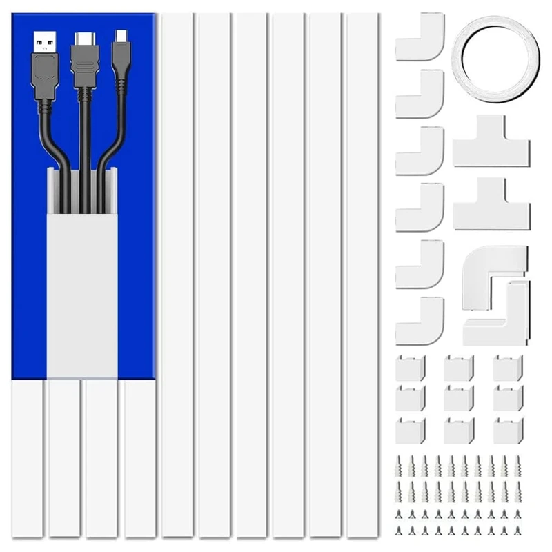 4M Electrical Cable Trunking White Cable Concealer On Wall For One Cord Paintable PVC Cable Cover
4M Electrical Cable Trunking White Cable Concealer On Wall For One Cord Paintable PVC Cable Cover