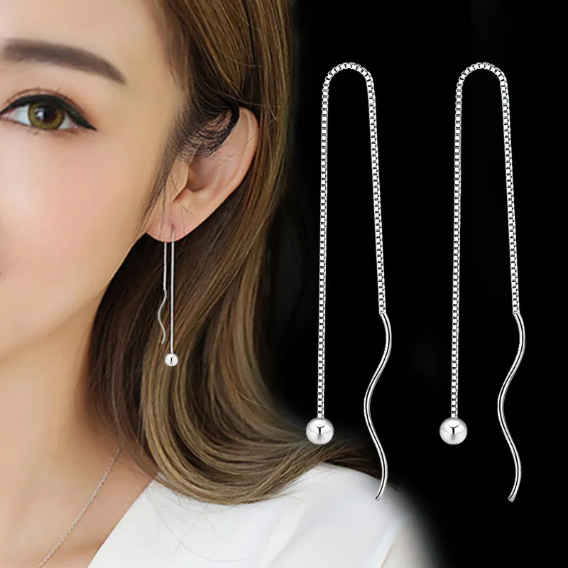 Geometry Wavy Earrings for Women Long Tassel Ear Line Inlaid Zircon Small Round Earring Silver Color Jewelry Hanging Earrings
Geometry Wavy Earrings for Women Long Tassel Ear Line Inlaid Zircon Small Round Earring Silver Color Jewelry Hanging Earrings