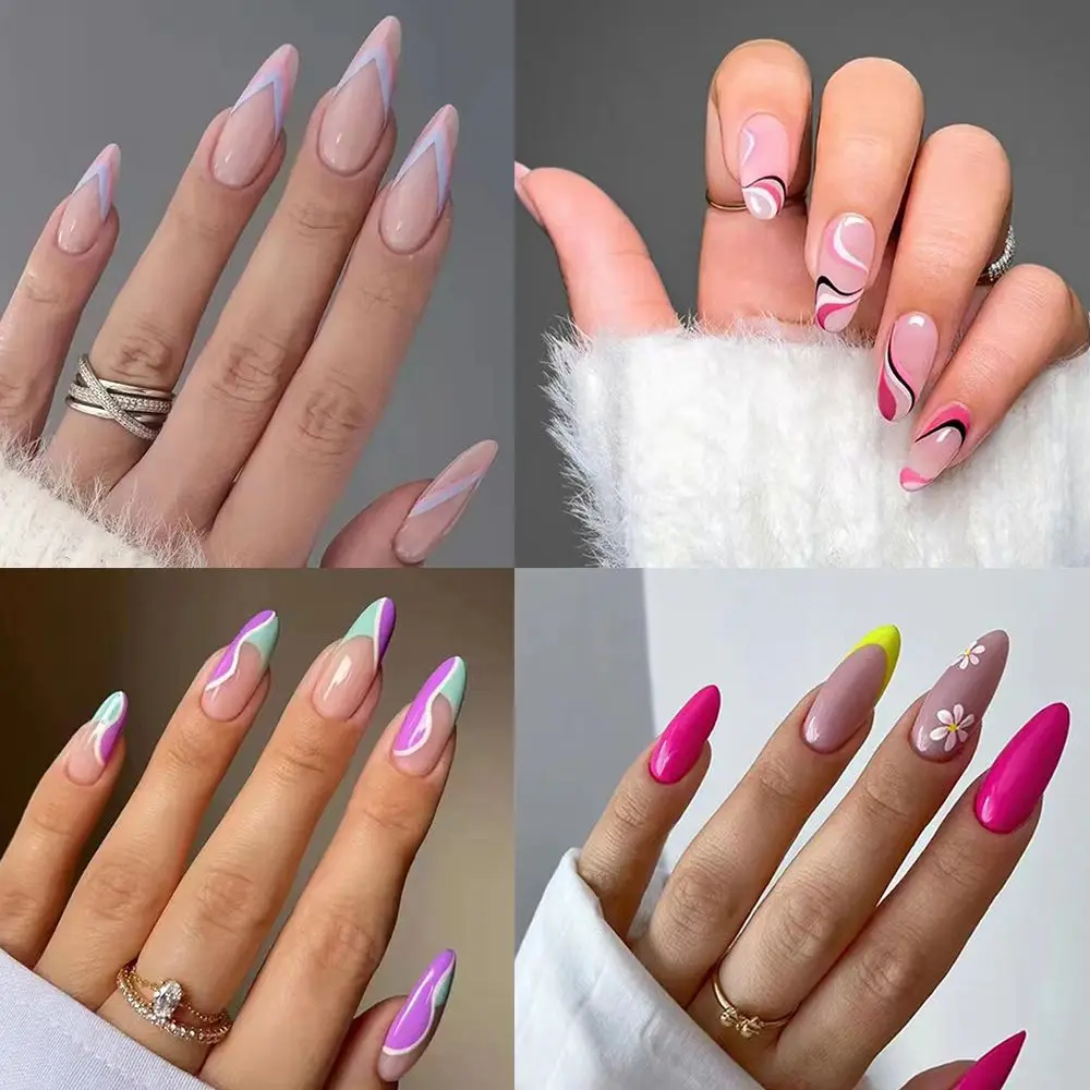 24pcs/Box Detachable Almond False Nails Wearable French Fake Nails Full Cover Nail Tips Press On Nails
24pcs/Box Detachable Almond False Nails Wearable French Fake Nails Full Cover Nail Tips Press On Nails