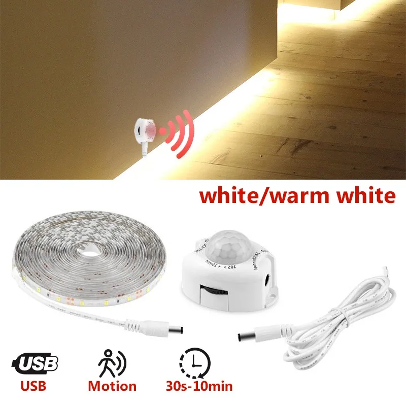Smart Wireless PIR Motion Sensor LED Strip Light 12V Auto on/off Stair Wardrobe Closet Kitchen LED Light Lamp Warm White/White
Smart Wireless PIR Motion Sensor LED Strip Light 12V Auto on/off Stair Wardrobe Closet Kitchen LED Light Lamp Warm White/White