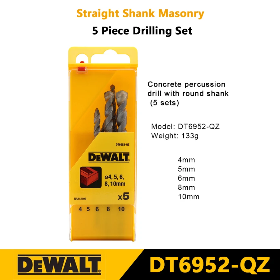 DEWALT DT6952 5 шт. набор сверл для камня
DEWALT DT6952 5 шт. набор сверл для камня