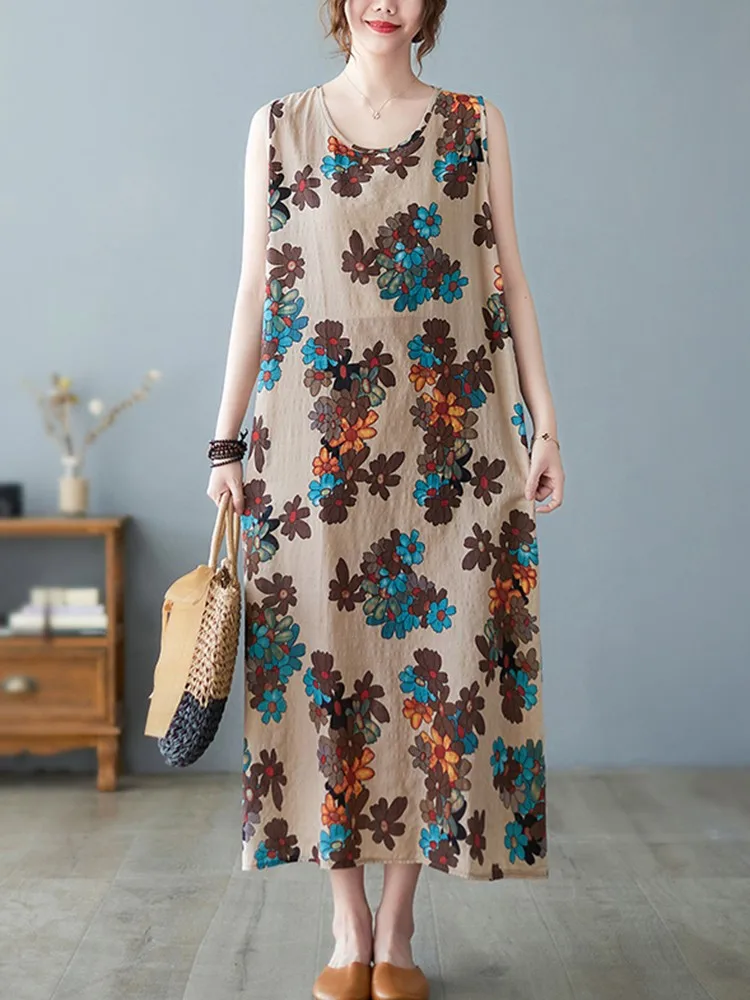 Women Summer Casual Dress New Arrival 2022 Vintage Style Floral Print Loose Comfortable Female Cotton Linen Long Dresses B1746
Women Summer Casual Dress New Arrival 2022 Vintage Style Floral Print Loose Comfortable Female Cotton Linen Long Dresses B1746