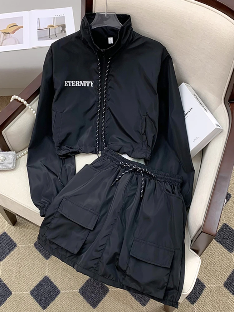 F GIRLS Women Sunscreen Jacket Suit New 2023 Streetwear Long Sleeve Loose Thin Sports Coat Short Tops Elastic Waist Skirts Two P
F GIRLS Women Sunscreen Jacket Suit New 2023 Streetwear Long Sleeve Loose Thin Sports Coat Short Tops Elastic Waist Skirts Two P